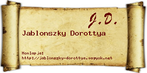 Jablonszky Dorottya névjegykártya